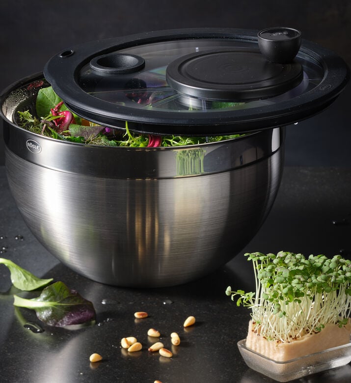 Roesle Salad Spinner Glass Lid, Packshot View Roesle Salad Spinner Glass Lid, Packshot View