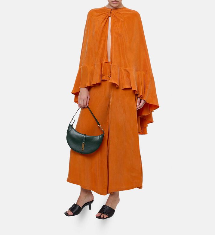 Niluu Ruffle Hem Sleeveless Cape, Model View