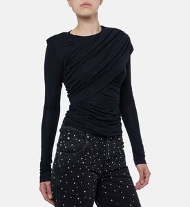 Isabel Marant Dressi Draped Stretched-jersey Top, Model View