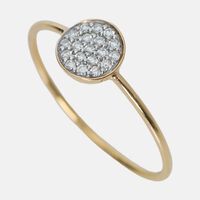 Mini Diamond Ever Disc Ring - 18k
