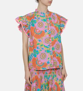 تيشيرت بطبعة أزهار على كاملها