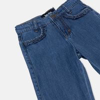 Amara Ruffle Hem Denim Trousers