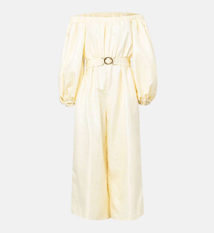Yellow Panther Carmen Neckline Jumpsuit