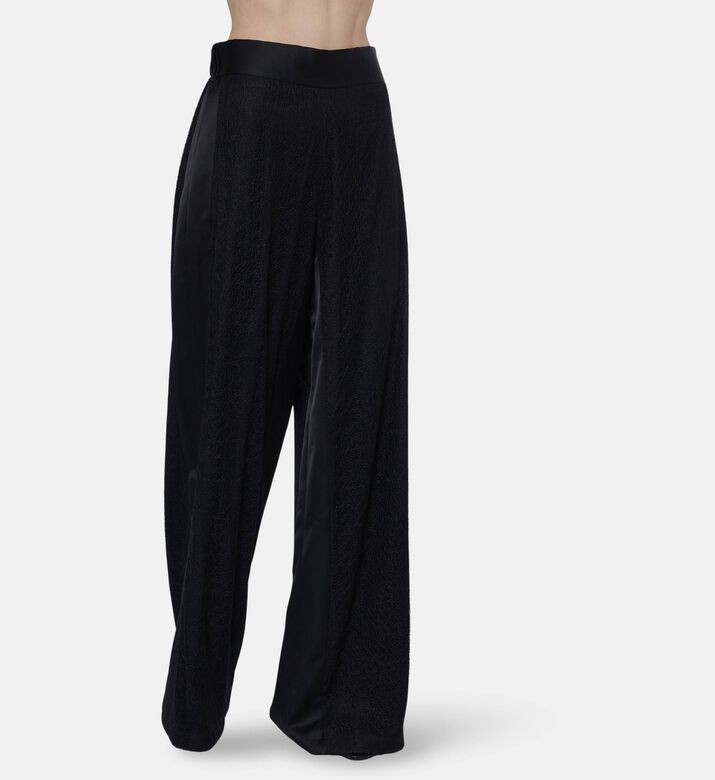 BARG Satin Waistband Wide-leg Trousers, Model View