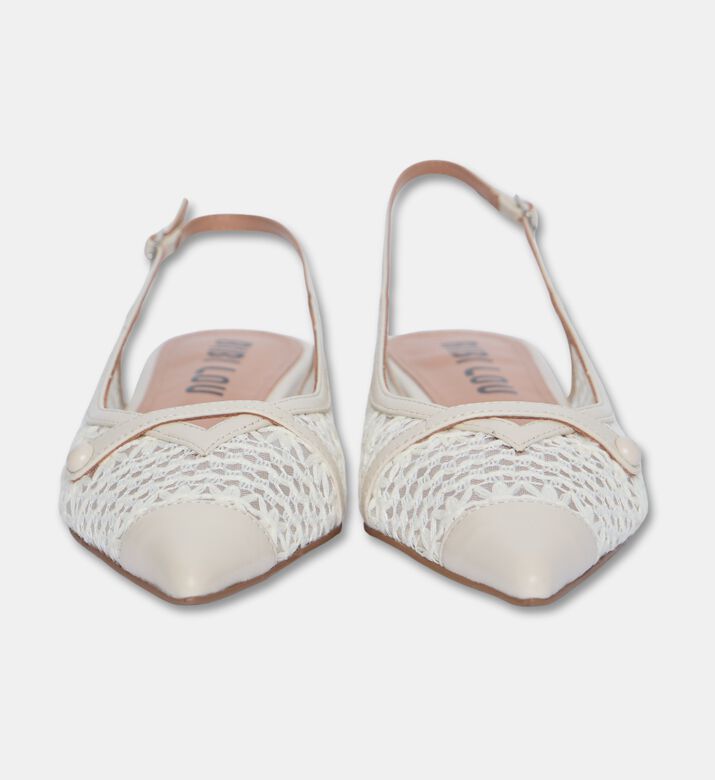 Bibilou Mesh Slingback Flats, Off-white, Eu-41, Packshot View