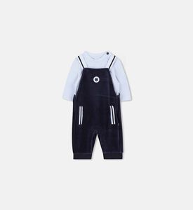 أوفرول بنقشة خطوط مخملية