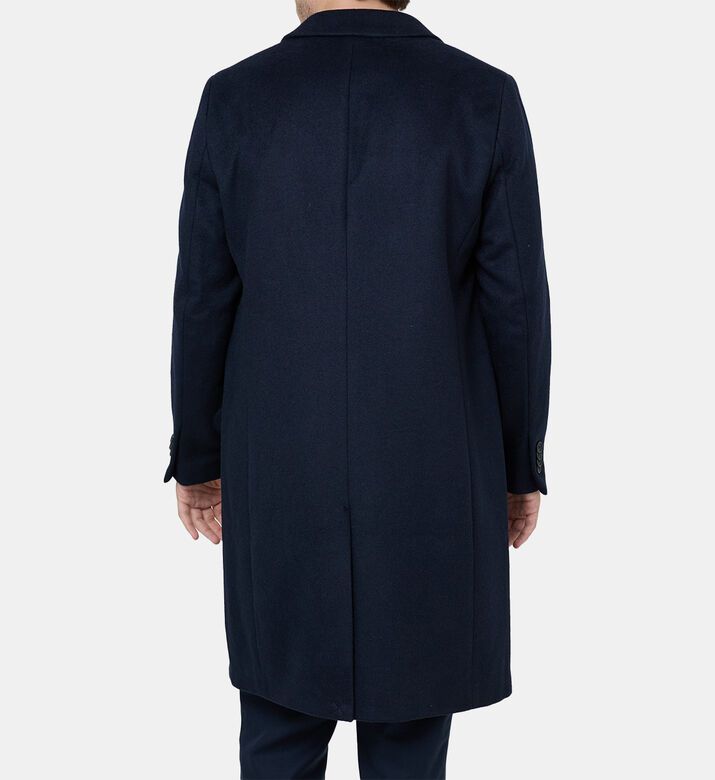 معطف بمزيج صوف بتصميم مناسب