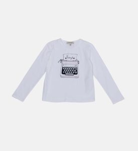 فتاة حجر الراين المطبوعة تي شيرت