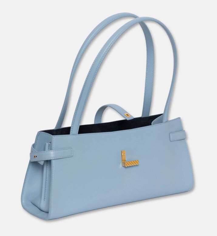 Mlouye Isla Leather Wide Tote Bag, Arctic, Packshot View