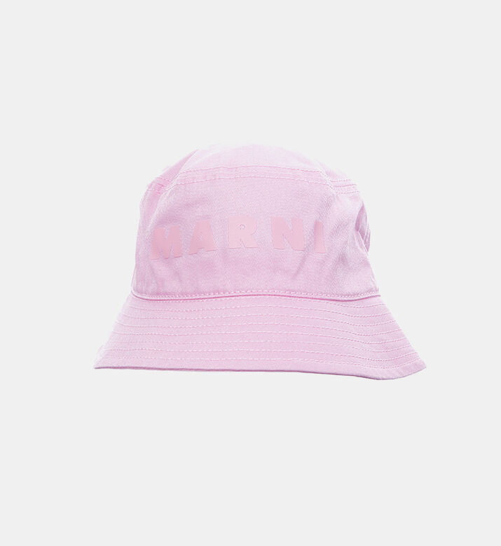 Flocked-logo Bucket Hat