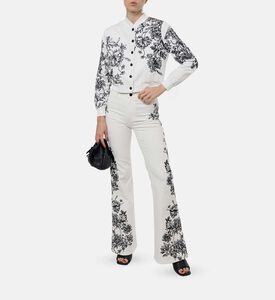 Alice and Olivia Floral-print Long-sleeve Jacket, Model View