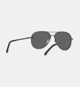 Chanel Aviator Logo-label Sunglasses, Black, Packshot View