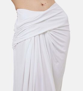 Aiba Knotted Draped Asymmetrical Maxi Skirt