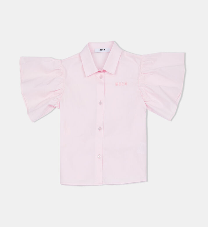 Cotton Logo Cropped Shirt