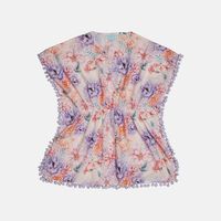 All-over Floral-print V-neck Cover-up
