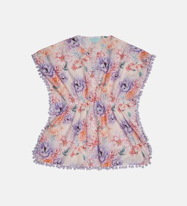 All-over Floral-print V-neck Cover-up