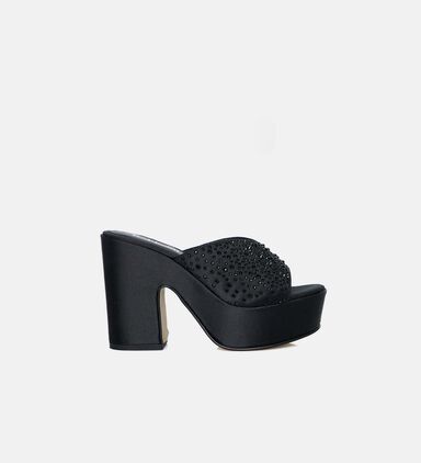 Satin Embellished Platform Sandals
