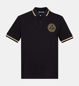 قميص بولو بتطريز ذهبي