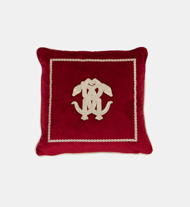 Roberto Cavalli Platinum Snake Decorative Cushion, Red, Packshot View