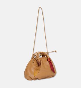 Hereu Leather Foulard-detail Tote, Camel, Packshot View