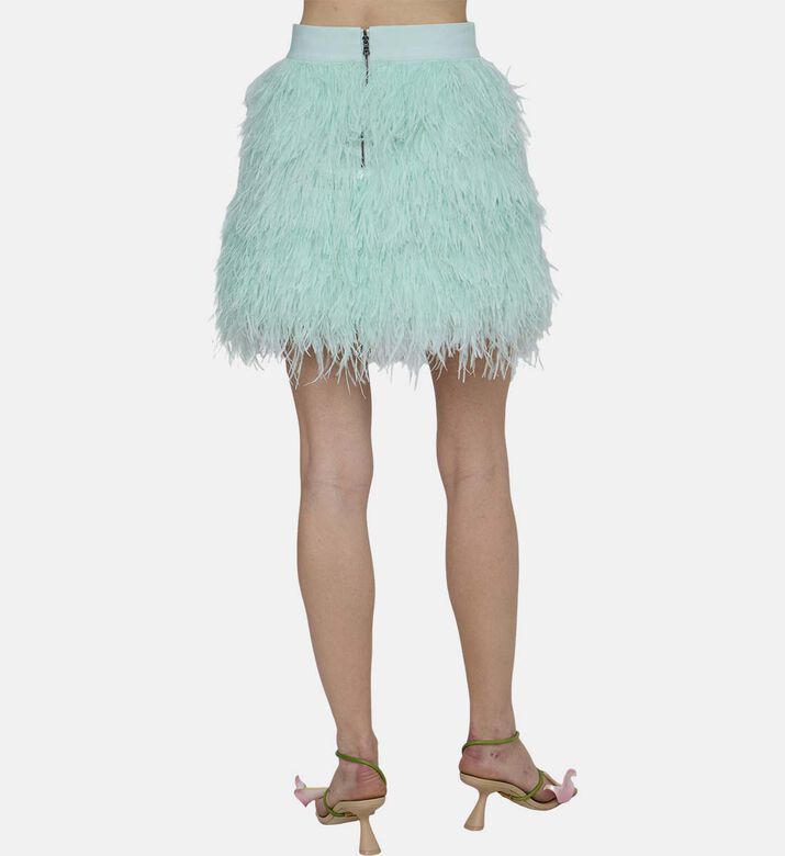 تنورة ريش قصيرة بحزام خصر مطاطي