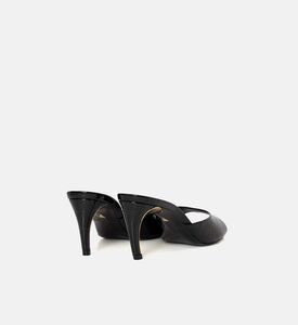 Croco Patent Leather Mid-heel Mules