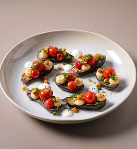 طبق دائري كبير خزف حجري عضوي