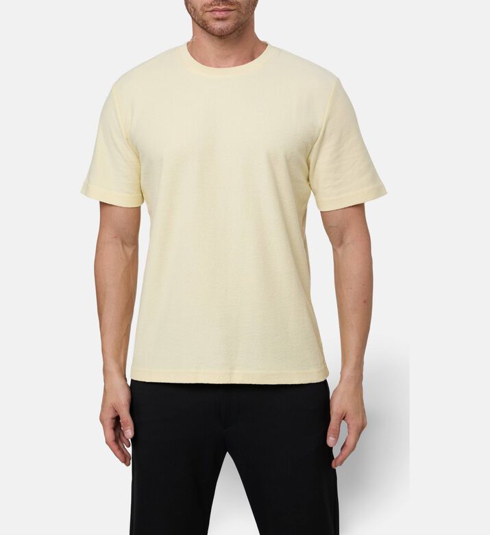 Samsoe Odin Cotton Short-sleeve T-shirt, Cream, M, Model View