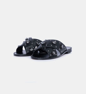 Flat Edgy Slide Sandals