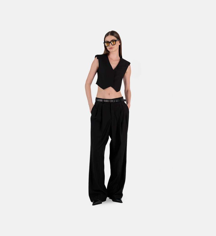 Shoulder Pads Cropped Vest