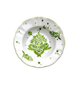 Floral Decal Deep Plate
