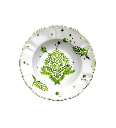 Floral Decal Deep Plate