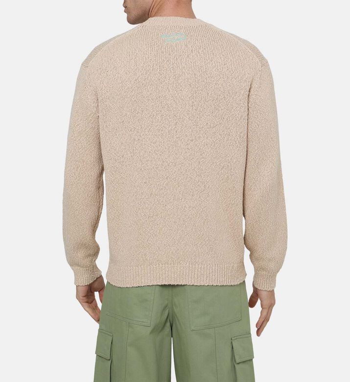 سترة محبوكة بنقشة أزهار قطن