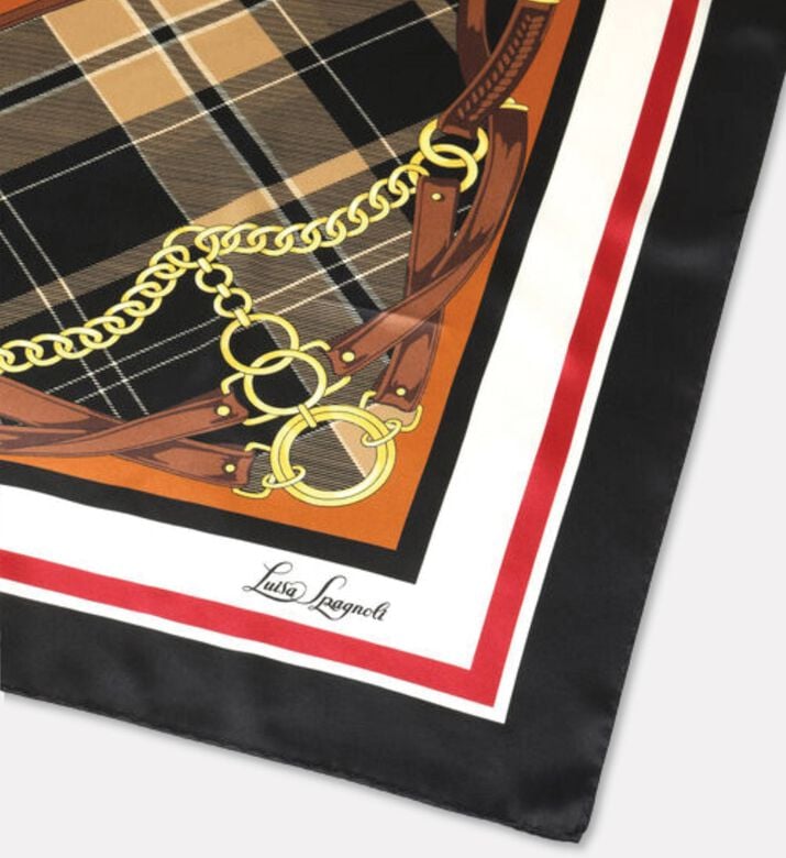 Luisa Spagnoli Ramapo Equastarian-print Square-cut Scarf, Packshot View