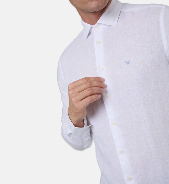 Hackett London Logo-embroidery Regular-fit Shirt, White, S, Model View