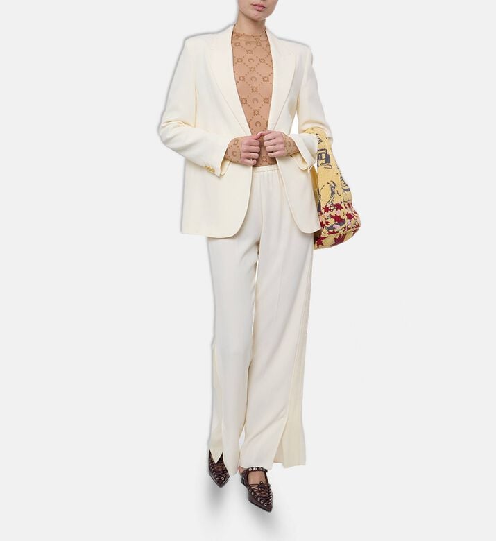 Forte-Forte Matt Satin Single Button Blazer, Model View