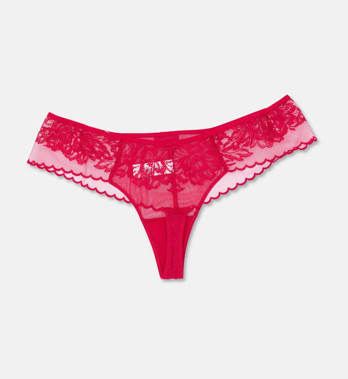Simone Perele Floral Embroidered Elasticated Waistband Low-rise Tanga, Packshot View