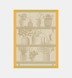 Jacquard Herbes Fraiches Cotton Tea Towel, Beige, Packshot View