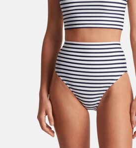 High-waist Striped Bikini Briefs
