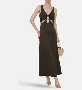 Christopher Esber Dress Droplet, Brown, 05, Model View