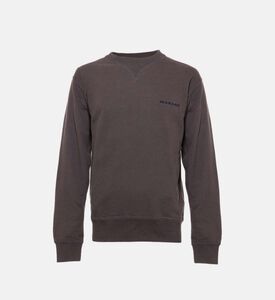 سويت شيرت بياقة دائرية مطرز بشعار على الصدر