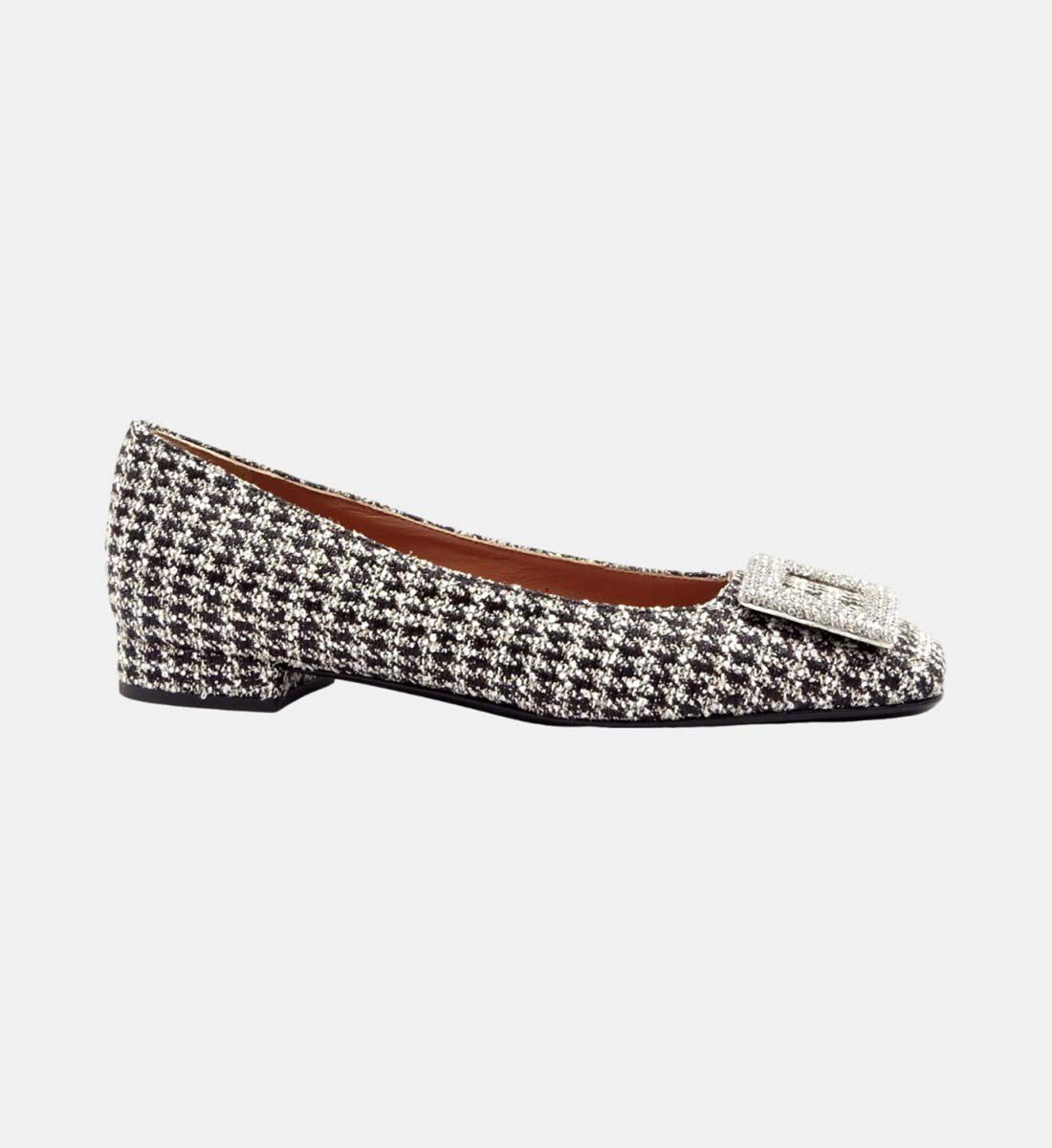 Pollini Crystal Buckle Square toe Flats Flats Galeries