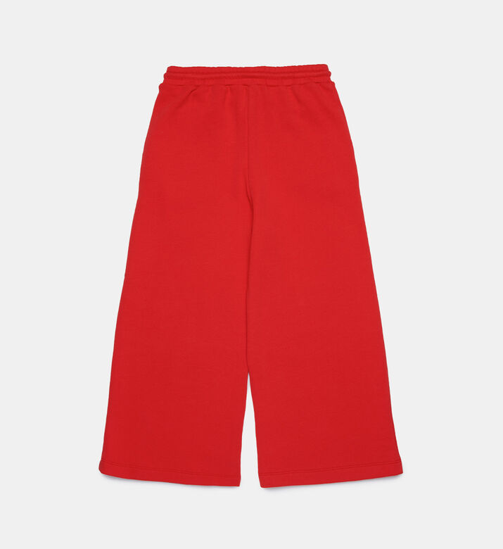 بنطال واسع الساقين مزين بأزهار من الترتر