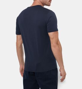 Vince Cotton Crewneck T-shirt, Blue, S, Model View