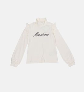 فتاة قميص الياقة المدورة تكدرت