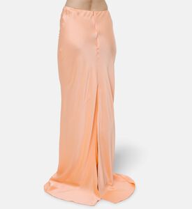 Forte-Forte Satin Sleeveless Flared Dress, Model View