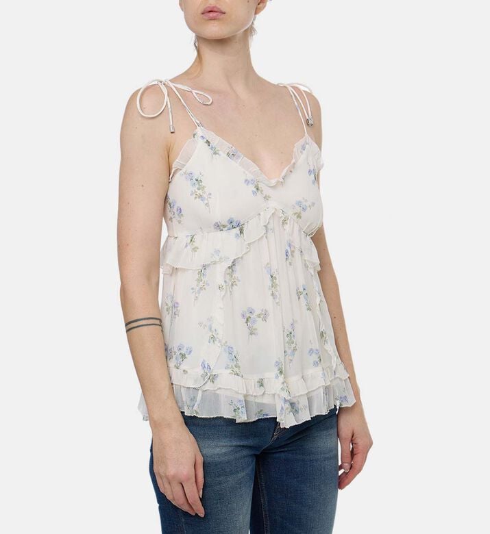 The Kooples Floral-print Peplum Camisole, Model View