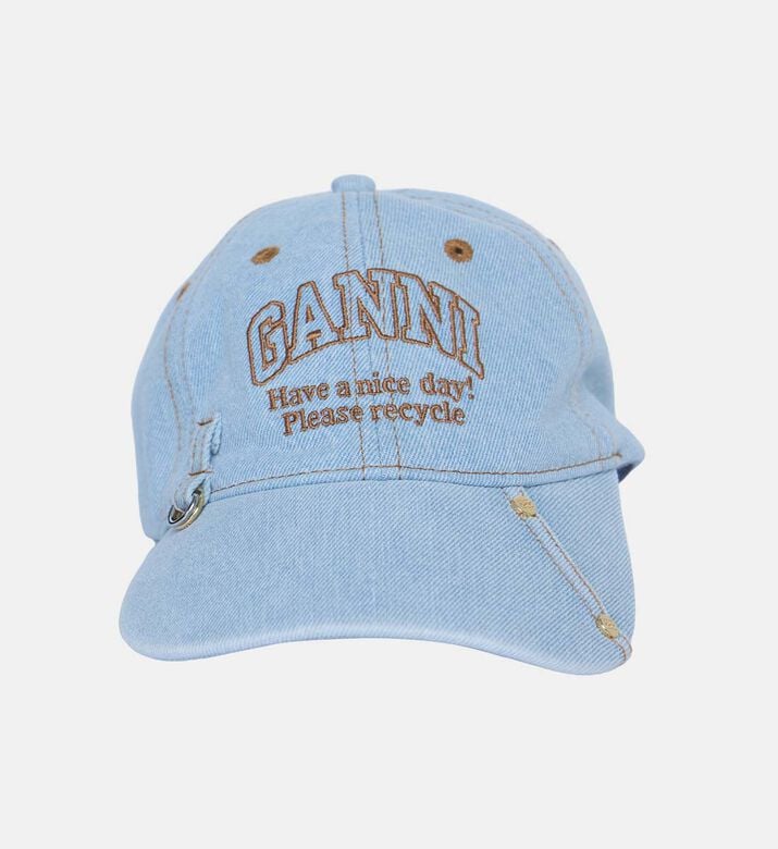 Embroidered Logo Faded Denim Baseball Cap Embroidered Logo Faded Denim Baseball Cap