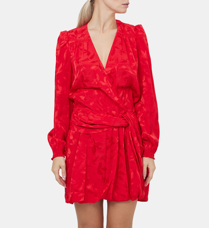 فستان ملفوف من الجاكار بنقشة الزهور من ريكول فستان ملفوف من الجاكار بنقشة الزهور من ريكول