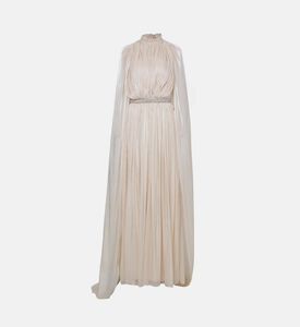 Plissé Cape Gown